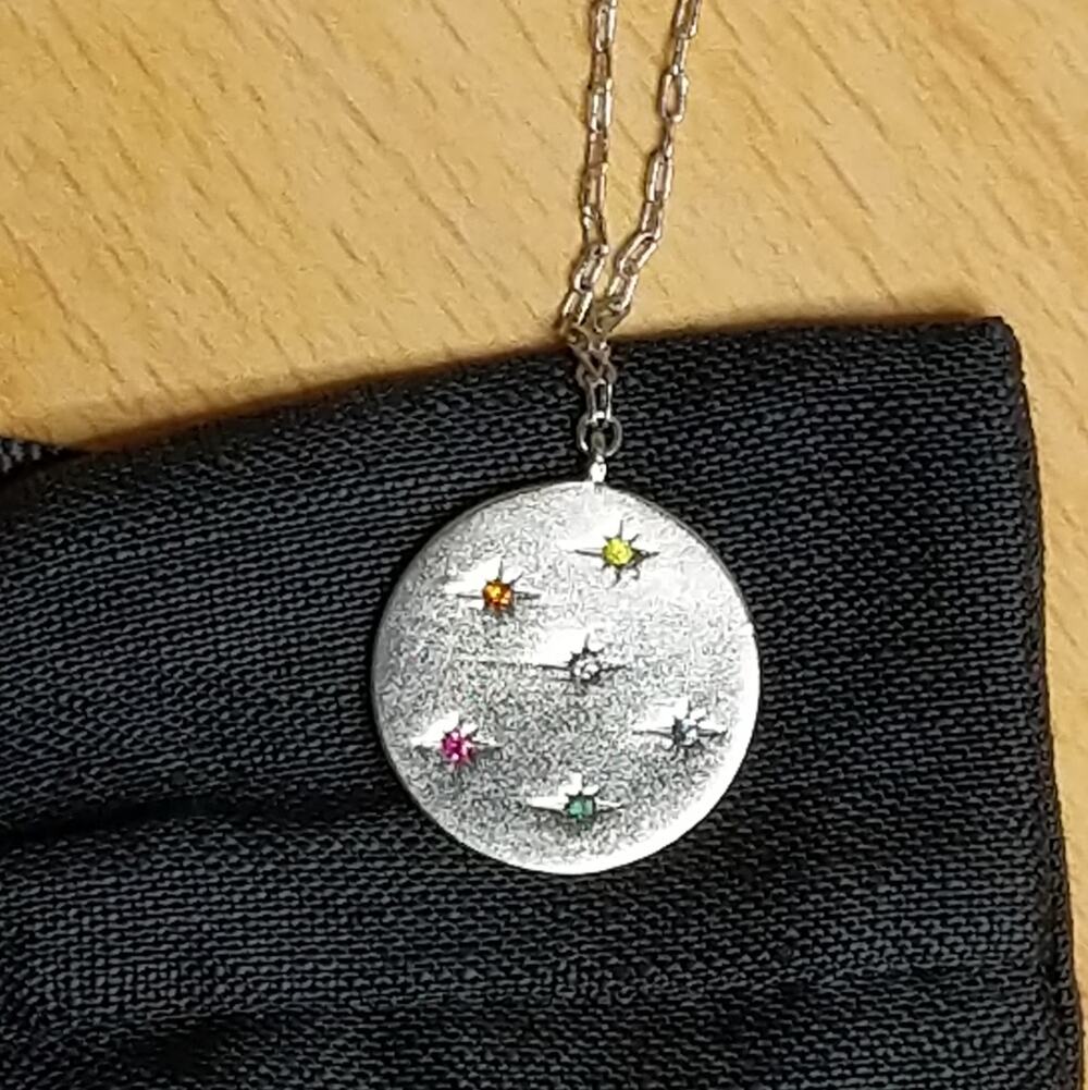 Tai Silver Medallion Pendant Necklace - NIP